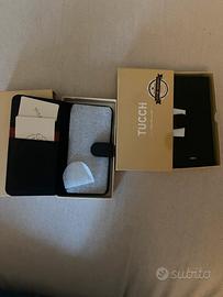 2 cover per IPHONE 6S a libro in pelle nera NUOVE