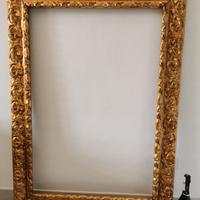GRANDE CORNICE IN LEGNO DORATA PER QUADRO