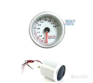 OROLOGIO VOLTMETRO SFONDO BIANCO ILLUMINATO