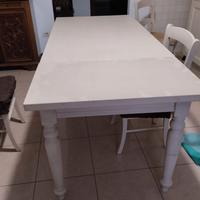 TAVOLO  PER CUCINA, ALLUNGABILE CON SEDIE