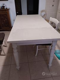 TAVOLO  PER CUCINA, ALLUNGABILE CON SEDIE