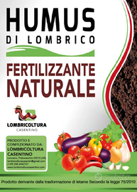 15kg humus di lombrico fertilizzante naturale