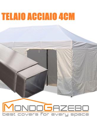Gazebo 3x6 acciaio 4cm impermeabile 6x3