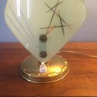 Abat-jour bugia ottone e vetro vintage