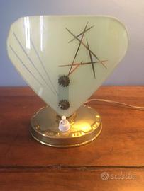 Abat-jour bugia ottone e vetro vintage