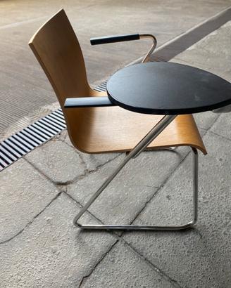 Sedia design legno curvato telaio acciaio resisten