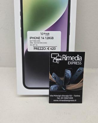 iPhone 14 128GB nero usato garanzia 