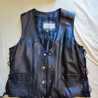 gilet in pelle da uomo con lacci