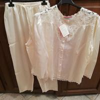 pigiama in seta pura da donna colore avorio tg.44