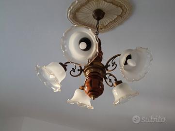 lampadario 5 luci vintage