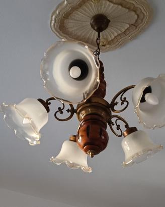 lampadario 5 luci vintage