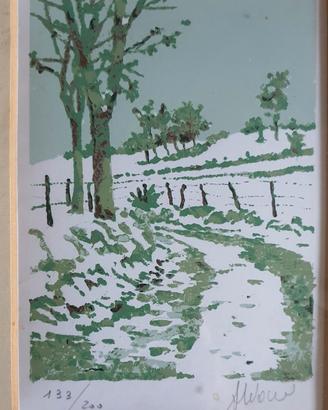 quadro paesaggio innevato 133/200 firmato