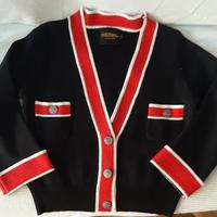 Cardigan blu con profilo rosso/bianco marca REBEL