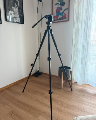 Treppiede Manfrotto 190XPROB e Testa video 128LP