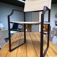 6 sedie con braccioli da pranzo in ferro