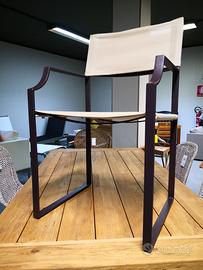 6 sedie con braccioli da pranzo in ferro