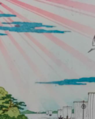 6 stampe antiche originali giapponesi di Hokusai 