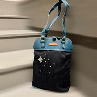 Borsa in jeans e ecopelle fatta a mano
