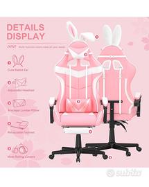 sedia gaming rosa articolo nuovo