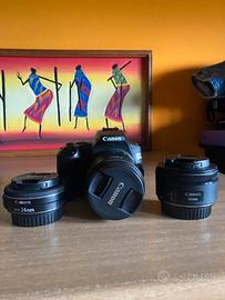 Canon EOS 250D + obiettivi 18-55mm 50mm 24mm