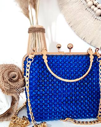 Borsa da cerimonia in perline blù 💙. Handmade 