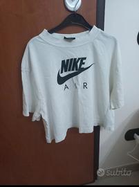 T-shirt donna/ragazza manica corta Nike Air bianca