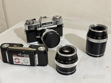 macchina fotografica contarex super con accessori