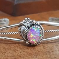 bracciale schiava opale argento nativi americani 