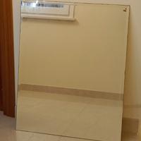 Specchio bagno con molatura + mensola in vetro