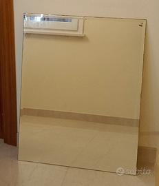 Specchio bagno con molatura + mensola in vetro