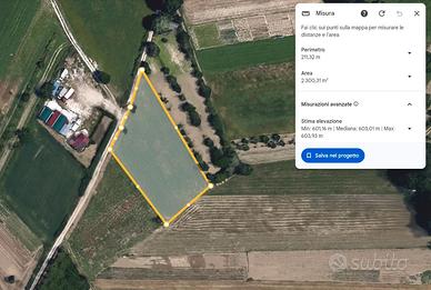 Terreno agricolo pianeggiante 2.300 m² con irrigaz