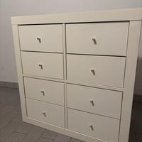 IKEA mobile KALLAX 2x2 bianco con 8 cassetti