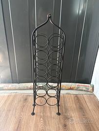 Porta bottiglie in metallo da terra
