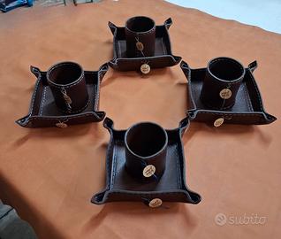 svuotatasche in pelle e portapenne in coordinato
