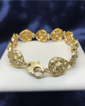 Bracciale fiorentino handmade oro giallo 18kt