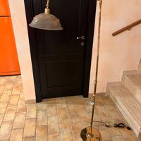 Piantana lampada da terra vintage ottone e vetro