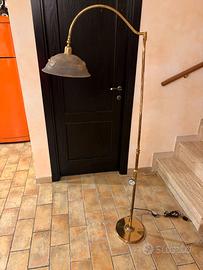 Piantana lampada da terra vintage ottone e vetro