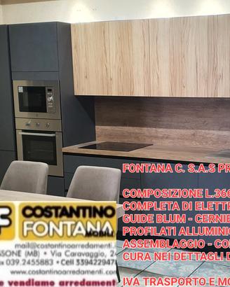 cucina l.366 cm completa di elettrodomestici MK