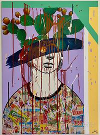 Quadro moderno contemporaneo tecnica mista.