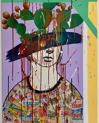 Quadro moderno contemporaneo tecnica mista.