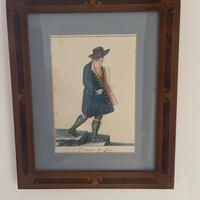 Stampa Disegno Costume di Lecce con cornice