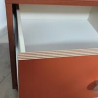 Comodino 2 cassetti in legno