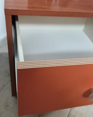 Comodino 2 cassetti in legno