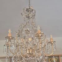 lampadario placcato oro di swarovsky 6 luci