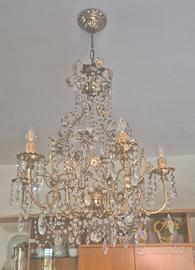 lampadario placcato oro di swarovsky 6 luci