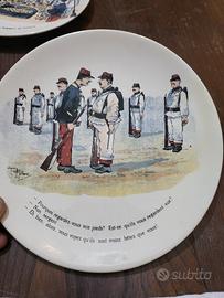 Coppia Piatti Antichi Sarreguemines - Serie Satiri