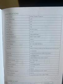 Proiettore Home Theater Selvim SL012 come nuovo