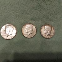 3 monete in argento 1/2 dollaro Kennedy del '67-68