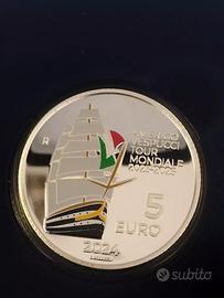 5 EURO ARGENTO MONETA AMERIGO VESPUCCI PROOF 2024