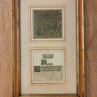 Quadretto Antica Xilografia Divina Commedia